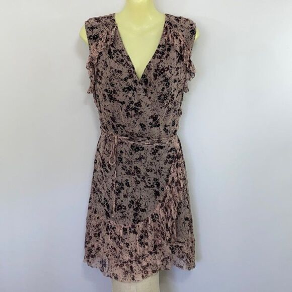 All Saints Dress “Priya Petal” Wrap Ruffle Floral Sz Medium Nwot - Picture 2 of 8